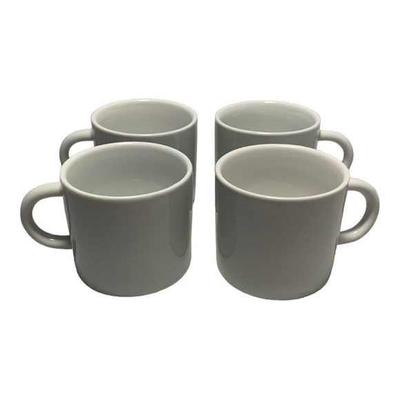 Set of 4 Coffee Mug Crate & Barrel Espresso Cups 4x White Porcelain Espresso Mug - Picture 2 of 12